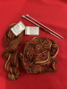 (2) PICCHETTI MAGLIA SHIMMER 70% Baby Alpaca 30% seta foglia d'acero compresi aghi - Foto 1 di 4