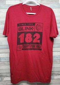Blink 182 T-shirt Large Red Short Sleeve Crappy Punk Rock Since 1992 Has Flaws - Picture 1 of 11