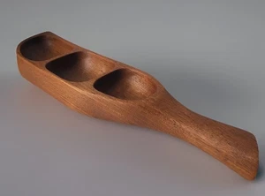 Vntg Pepper Teak Serving Tray MCM Bowl Snack Appetizer Dish 1970’s - Imagen 1 de 5