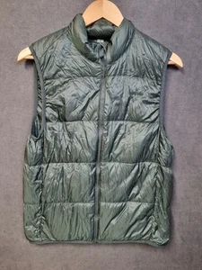 duck down puffer jacket mens size xs extra small green full zip uniqlo lightweig - Picture 1 of 8
