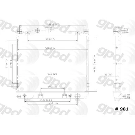 Radiador Global Parts Distributors 981C Gpd 981 C Foto 1 de 4