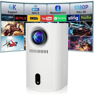 4K Mini Beamer Projektor 1080P Tragbarer Videoprojekto WiFi Bluetooth Heimkino - Bild 1 von 6