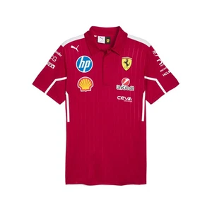 PUMA Scuderia Ferrari Team Pro Polo Shirt Mens Red Casual 76393801 - Picture 1 of 4