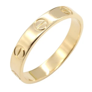 CARTIER Mini Love Ring 18KYG Yellow Gold Used unisex US size 6.5 #53 - Picture 1 of 6