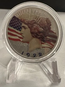1922 Peace Silver Dollar Colorized on Both Sides - 90% Silver-INV#7864 - Picture 1 of 2