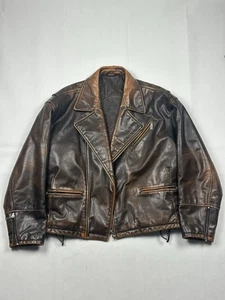 Vintage Joop Heavylether washed tone Optik Braunes Leder größe L - Bild 1 von 9