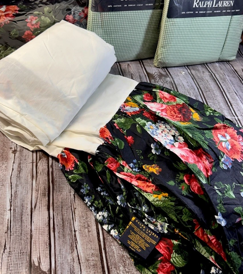 De Colección Ralph Lauren Cosette Isadora Talla CAL KING Polvo Volantes/Falda de Cama Algodón Foto 1 de 4