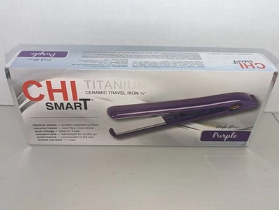 CHI Smart Titanium Ceramic Travel Flat Iron 3/4" Purple  Lightweight - Image 1 of 4