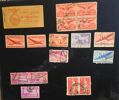 1943 Air mail Stamps Booklet and  16 other Air postage in this lot - Image 1 of 4