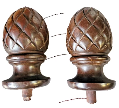 ANTIGUO PAR DE ELEMENTOS ARQUITECTÓNICOS REMATES DE PIÑA Foto 1 de 4