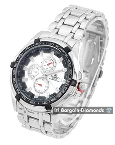 Herren 48mm Stahlton Clubbing Uhr Stahl Zifferblatt Stahl-weißer Zeiger weiße Stunden - Bild 1 von 12