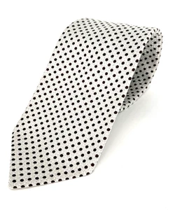 Vintage Velducci Herren Krawatte Terylen schwarz weiß gepunktet Business 4" Retro 70er - Bild 1 von 7