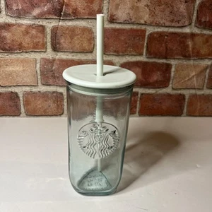 Starbucks Recycled Glass Sea Foam Mint Triangle Tumbler 16 oz Clear NEU - Bild 1 von 8
