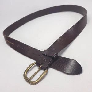 Justin Leather Belt 42 44 Top Grain Cowhide Leather Removable Buckle Brown USA - Picture 1 of 15