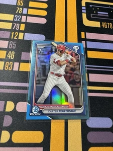 2024 Bowman Draft Chrome Carter Mathison 1st Bowman Sky Blue Refractor Phillies - Picture 1 of 2