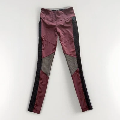 Blanc Noir Leggings Maroon Black Yoga Pants Womens Size Small Pockets Gym - Image 1 of 4