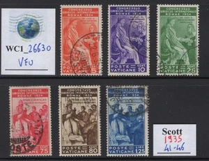 WC1_26630. VATICAN. 1935 INTL. JURIDICAL CONGRESS set. Sc.41-46. Used - Picture 1 of 1