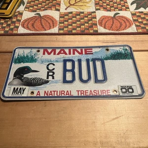 Maine Vanity License Plate BUD - Loon Base - Herb Grass Ganja Flower - Picture 1 of 10