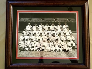 Equipo Detroit Tigers 1950 firmado por 30 foto original enmarcada - Imagen 1 de 7