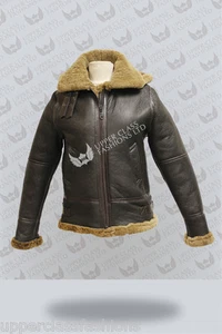 Ladies B3 Sheepskin Shearling Leather Flying Ginger Hooded Aviator Jacket - Picture 1 of 7