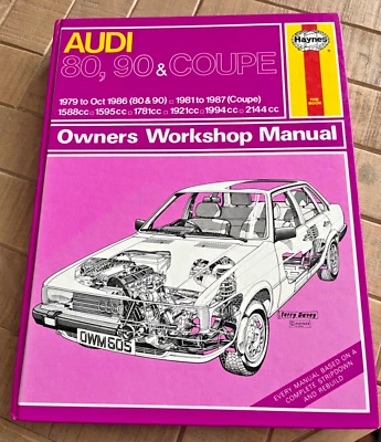🚗 Haynes Owners Workshop Manual: Audi 80, 90 & Coupe, 1979 - 1990 📮FREE P&P 📮 - Image 1 of 4
