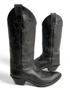 Justin L4911 Black Leather Western Cowboy Rodeo Cowgirl Boots Women's 6.5 B - Picture 1 of 14