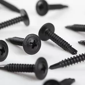 Phillips Truss Head Black Sheet Metal Self Tapping Screw #8 x 1'' Qty 500 - Picture 1 of 3