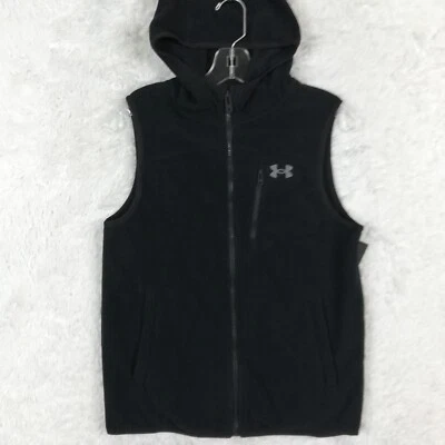 Under Armour Niños Chaleco Polar Con Capucha Negro Cremallera Completa Logo Gorpcore M Nuevo Foto 1 de 4
