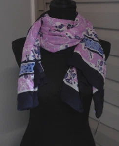 TABLOTS WOMENS PURPLE FLORAL SCARF 100% MODAL - Picture 1 of 4