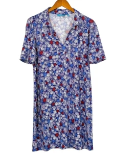 Tori Richard Honolulu Phoenix Dress Floral USA Tropical Size L Collar V-Neck - Picture 1 of 7