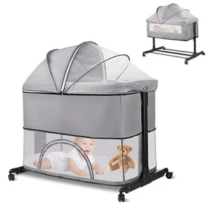 Beistellbett Baby Babybette Höhenverstellung mit Rollen Spieldecke Laufstall - Bild 1 von 13