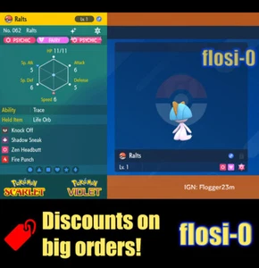 6IV Shiny Ralts Pokemon Scarlet and Violet - Picture 1 of 1