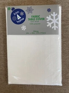 Mantel de tela blanca Trim A Home mantel rectangular oblongo 60 in X 84 nuevo - Imagen 1 de 2