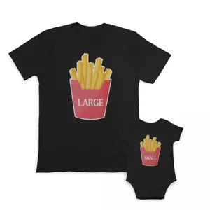 Dad and Baby Matching Outfits Clothes Fun Football Sports French Fries Snacks - Picture 1 of 6