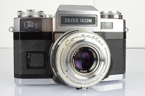 Zeiss Ikon Contaflex Zeiss Tessar 50mm f:2,8+Filtro+Paraluce+Borsa Germany 1960s - Foto 1 di 24