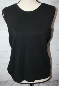 Charter Club Women's Black Sleeveless Knit Round Neck Top Shell Tank Size XL - Picture 1 of 3