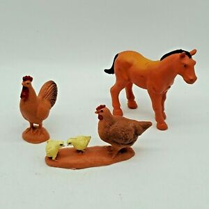 Popak New Ray Mfg Plastic Vintage Animals Farm Chicken Horse Rooster
