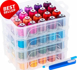 80 Spools Embroidery Thread Kit – 500M Each with Storage Box - Picture 1 of 12