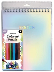 Artist Concepts Drawing Set- 8.5 x 11- 80 Sheet Sketch Book, 12 Colored Pencils - Picture 1 of 1