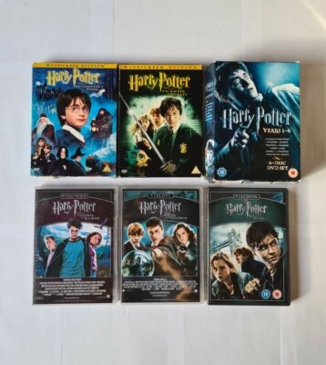 Harry Potter 1-7 DVD  box sets Complete movie Saga bundle 2 DISC SPECIALS SET - Image 1 of 4
