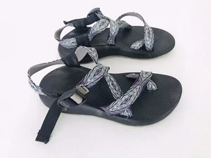 Sandalias Chaco púrpura azul a rayas para mujer talla 7 con tira trasera - Imagen 1 de 9