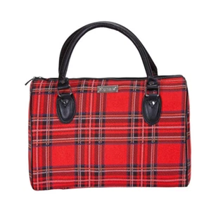 Tapiz Signare diseño tartán rojo pequeña lona de viaje fin de semana - Imagen 1 de 6