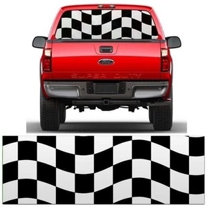 MG9116 Race Flag Window Graphic Tint fits Ford Chevrolet DodgeToyota Metro Auto - Picture 1 of 1