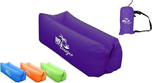 US Lounger inflatable sofa sleeping bed for camping air mattress, purple