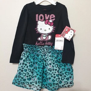 Hello Kitty Princess Toddler Dress Size 3T Long Sleeve Tiered Applique Accents - Picture 1 of 7