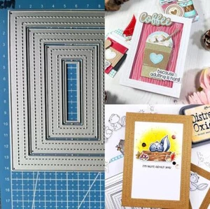 Metal Cutting Dies Stitched Frame Scrapbooking DIY Embossing Card Crafts Stencil - Picture 1 of 6