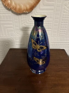Crown Devon Lustrine Fieldings Butterfly Vase Vintage Art Deco c1930's - Picture 1 of 10