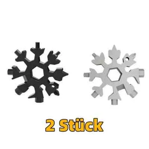 2x 18in1 DIY Stainless Multi-Tool Portable Snowflake Shape Key Chain Screwdriver - Bild 1 von 7