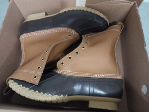 Botas de frijol de 10" de 12 pulgadas de ancho para hombre de L.L. BEAN-NIB-Sin forro #175054-Cuero marrón - Imagen 1 de 17