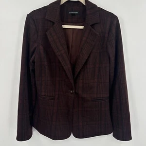41 Hawthorn Blazer Jacket Women's Medium Red Plaid Long Sleeve Single Breasted - Picture 1 of 8